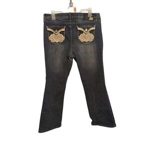 One 5 One Women's Embroidered Bling Denim Jeans Size 14